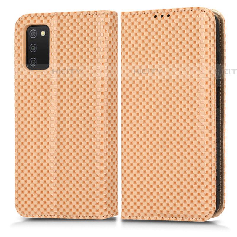 Custodia Portafoglio In Pelle Cover con Supporto C03X per Samsung Galaxy A03s Oro