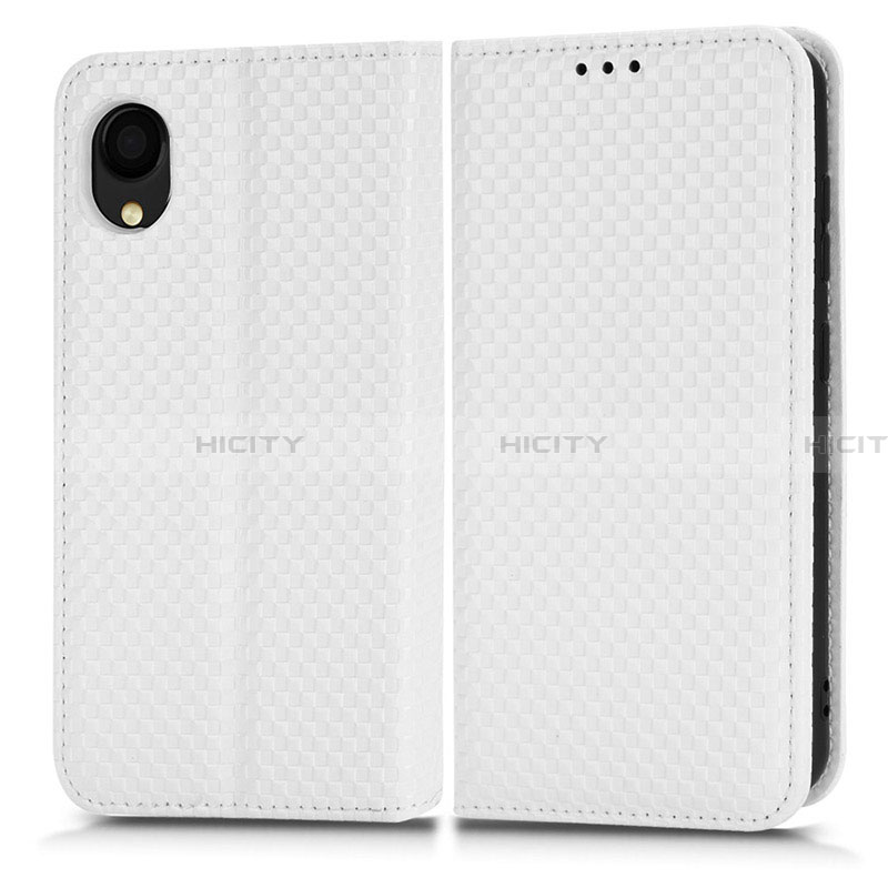 Custodia Portafoglio In Pelle Cover con Supporto C03X per Samsung Galaxy A22 5G SC-56B Bianco