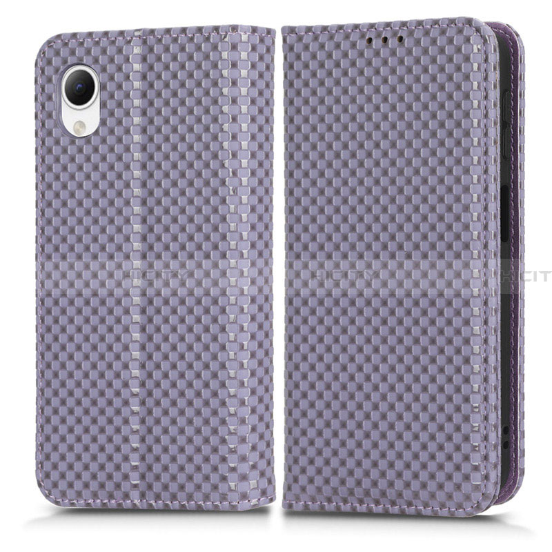 Custodia Portafoglio In Pelle Cover con Supporto C03X per Samsung Galaxy A23 5G SC-56C Viola