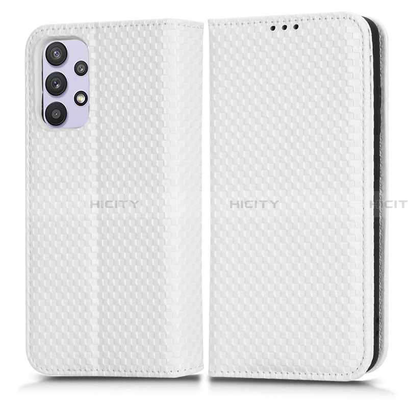 Custodia Portafoglio In Pelle Cover con Supporto C03X per Samsung Galaxy A32 5G Bianco