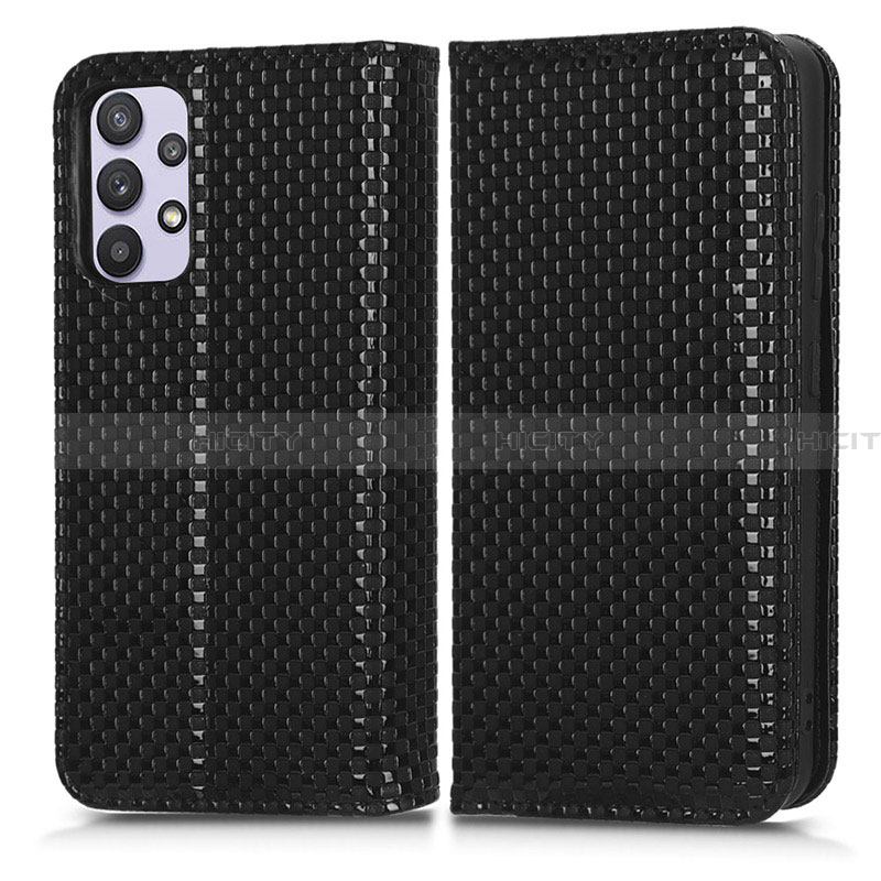 Custodia Portafoglio In Pelle Cover con Supporto C03X per Samsung Galaxy A32 5G Nero