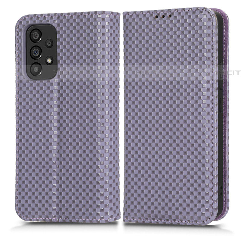 Custodia Portafoglio In Pelle Cover con Supporto C03X per Samsung Galaxy A53 5G Viola