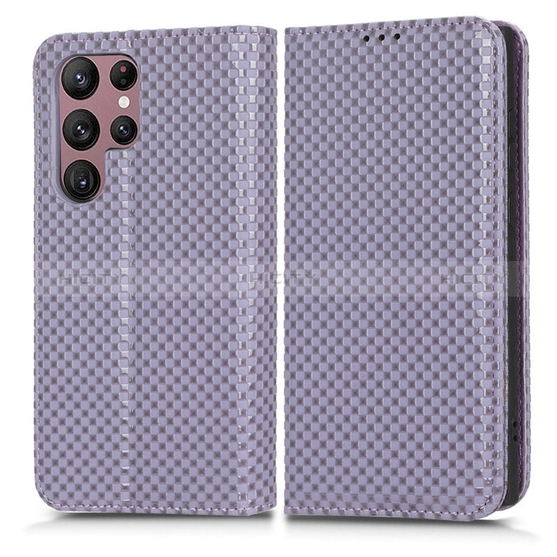 Custodia Portafoglio In Pelle Cover con Supporto C03X per Samsung Galaxy S24 Ultra 5G Viola