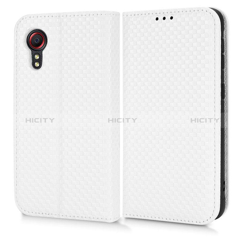 Custodia Portafoglio In Pelle Cover con Supporto C03X per Samsung Galaxy XCover 5 SM-G525F Bianco