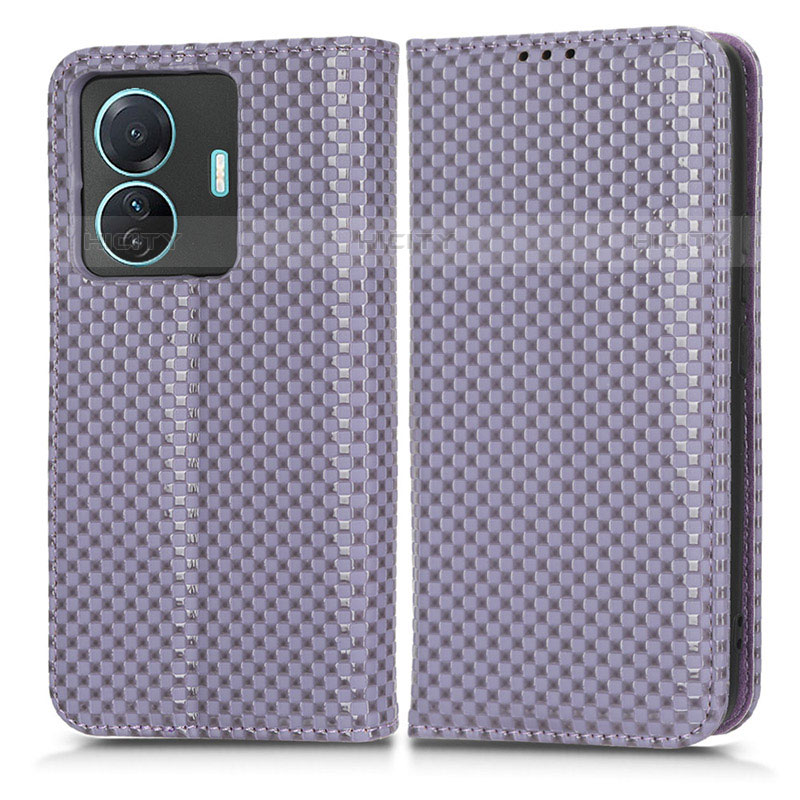 Custodia Portafoglio In Pelle Cover con Supporto C03X per Vivo iQOO Z6 Pro 5G Viola