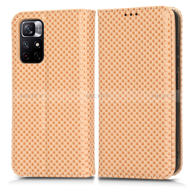 Custodia Portafoglio In Pelle Cover con Supporto C03X per Xiaomi Redmi Note 11S 5G Oro