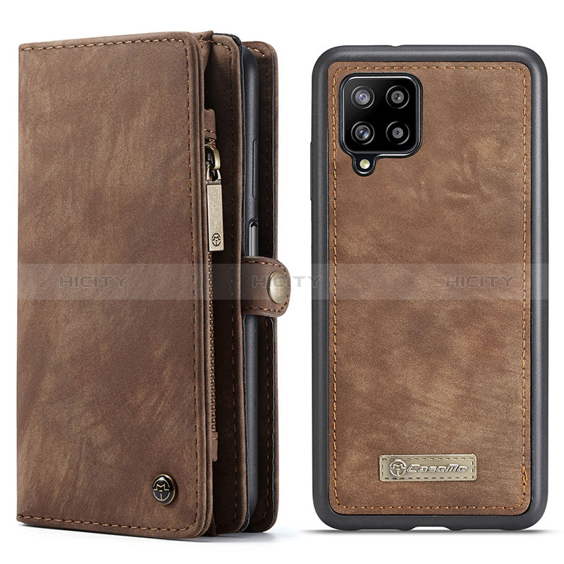 Custodia Portafoglio In Pelle Cover con Supporto C04S per Samsung Galaxy A12 Marrone