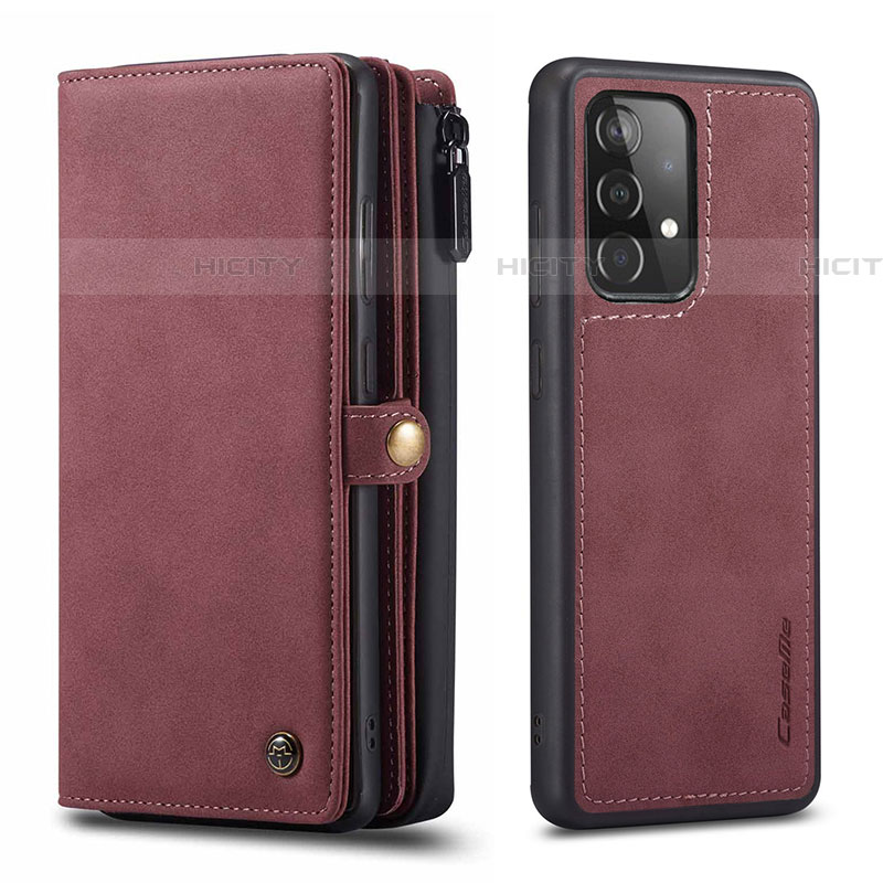 Custodia Portafoglio In Pelle Cover con Supporto C04S per Samsung Galaxy A52 5G Rosso