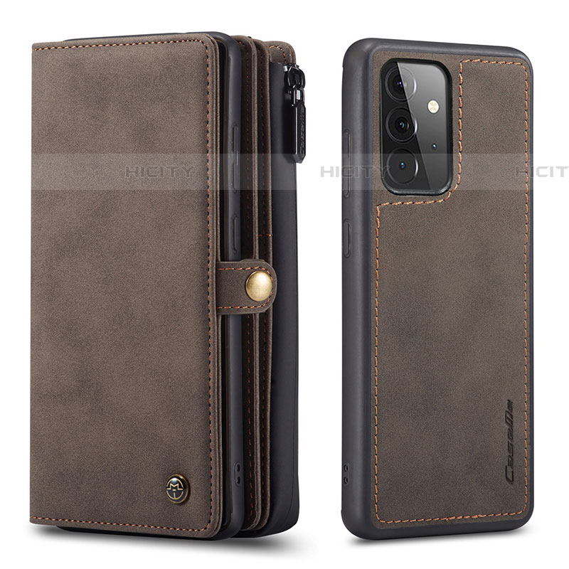 Custodia Portafoglio In Pelle Cover con Supporto C04S per Samsung Galaxy A72 4G Marrone