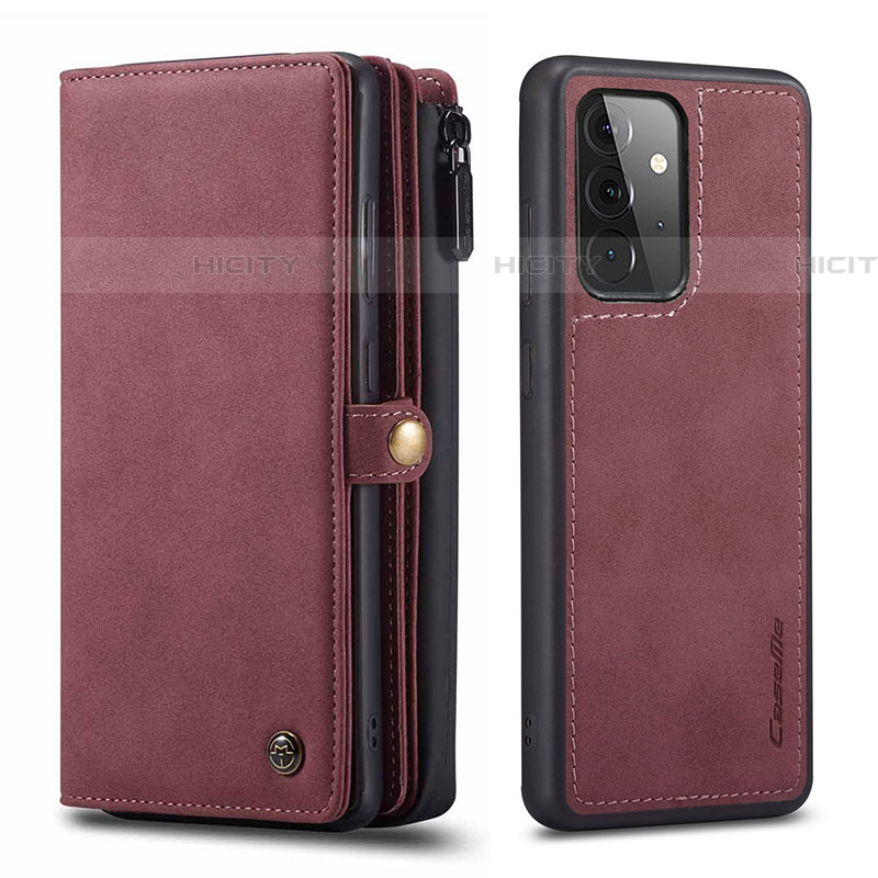 Custodia Portafoglio In Pelle Cover con Supporto C04S per Samsung Galaxy A72 4G Rosso