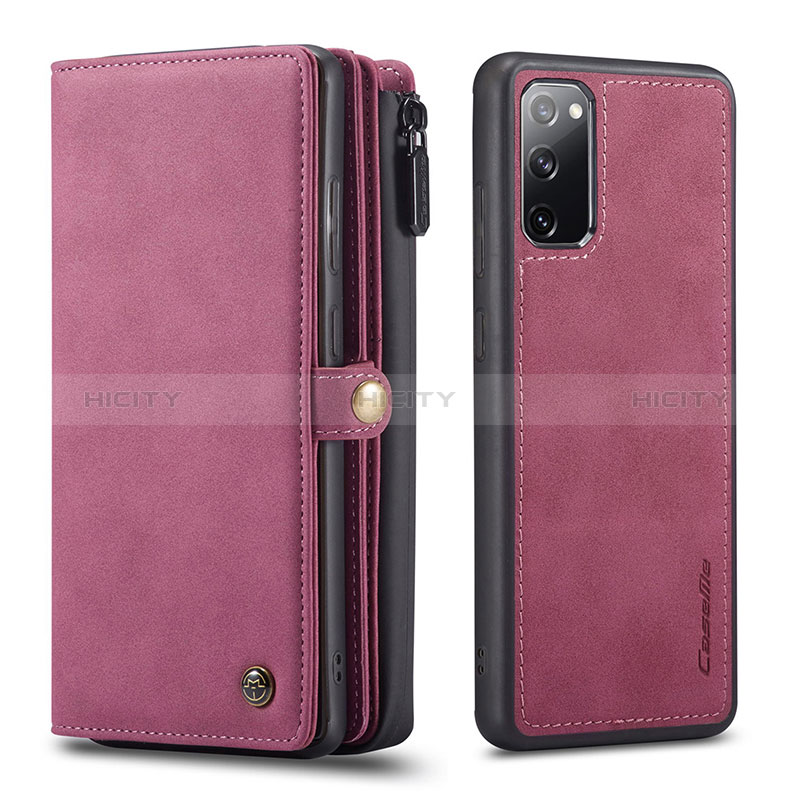 Custodia Portafoglio In Pelle Cover con Supporto C04S per Samsung Galaxy S20 FE (2022) 5G Rosso