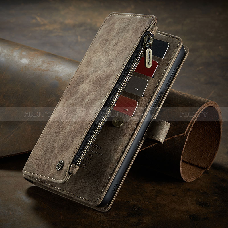 Custodia Portafoglio In Pelle Cover con Supporto C04S per Xiaomi Redmi Note 9S Marrone