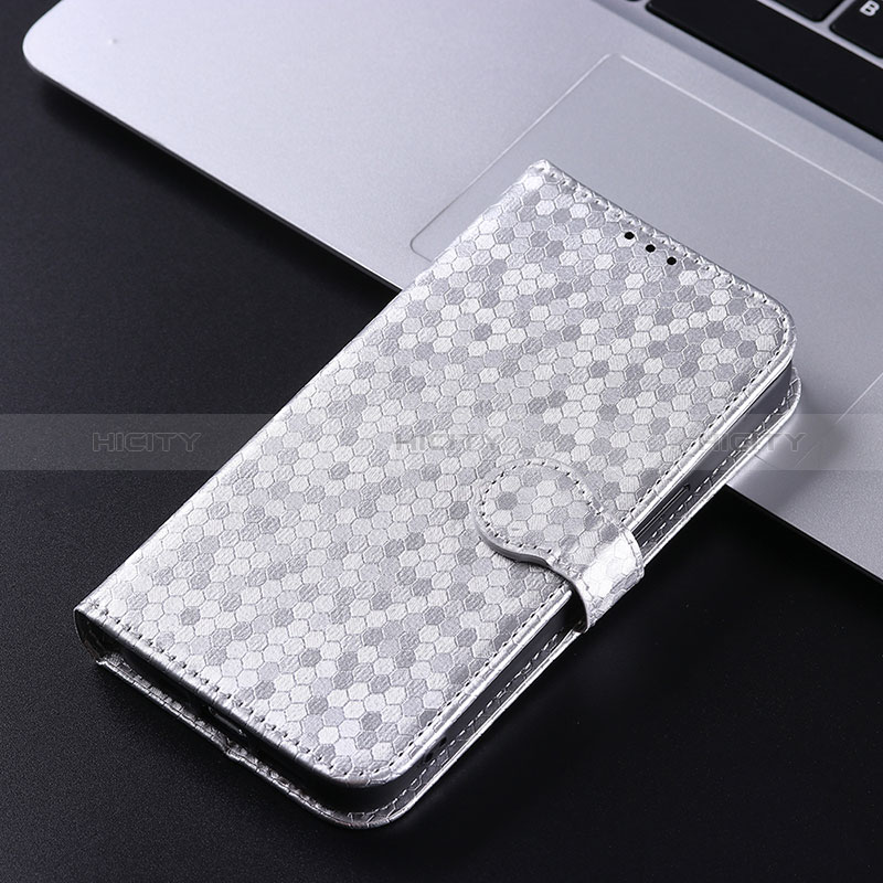 Custodia Portafoglio In Pelle Cover con Supporto C04X per Huawei Mate 60 Argento