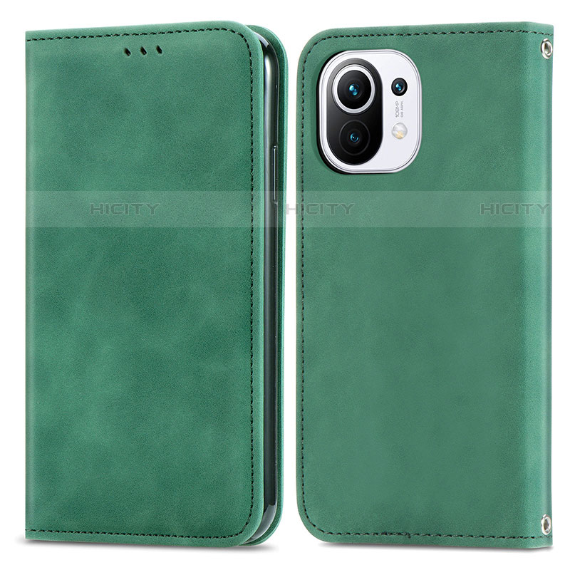 Custodia Portafoglio In Pelle Cover con Supporto C05 per Xiaomi Mi 11 Lite 4G Verde