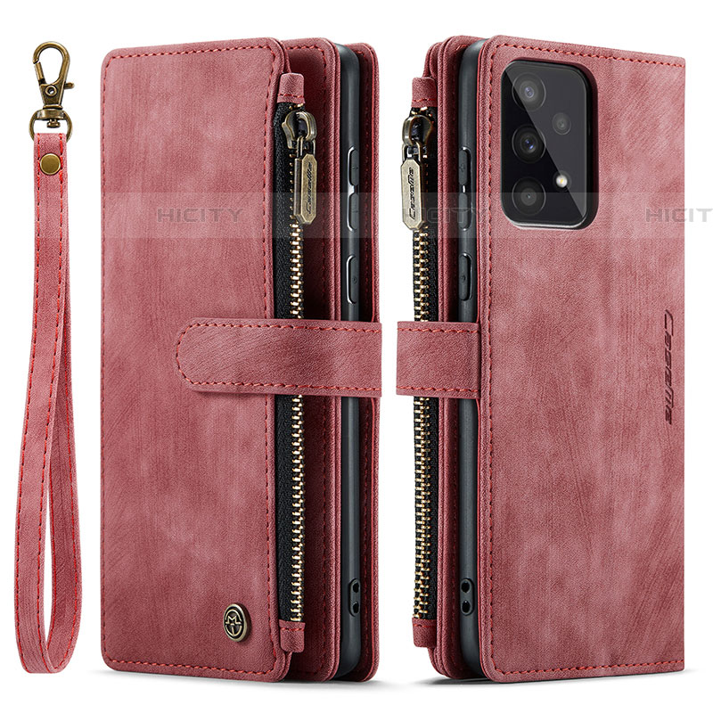 Custodia Portafoglio In Pelle Cover con Supporto C05S per Samsung Galaxy A33 5G Rosso