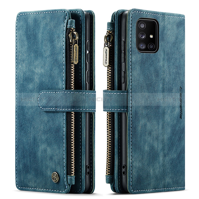 Custodia Portafoglio In Pelle Cover con Supporto C05S per Samsung Galaxy A51 4G Blu