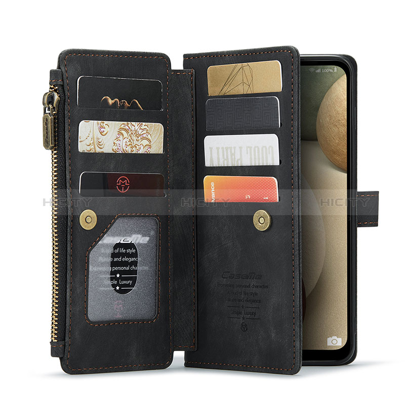 Custodia Portafoglio In Pelle Cover con Supporto C05S per Samsung Galaxy M12