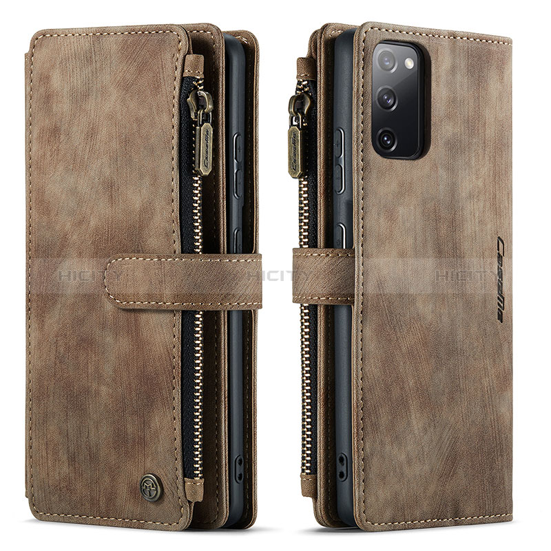 Custodia Portafoglio In Pelle Cover con Supporto C05S per Samsung Galaxy S20 FE 5G Marrone