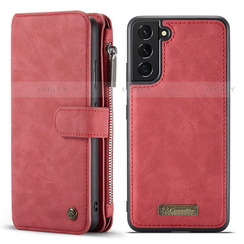 Custodia Portafoglio In Pelle Cover con Supporto C05S per Samsung Galaxy S21 Plus 5G Rosso