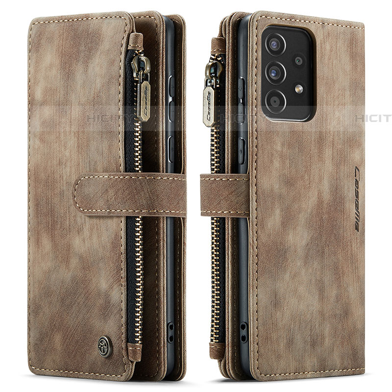 Custodia Portafoglio In Pelle Cover con Supporto C06S per Samsung Galaxy A52 4G Marrone