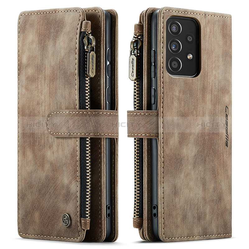 Custodia Portafoglio In Pelle Cover con Supporto C06S per Samsung Galaxy A52s 5G Marrone