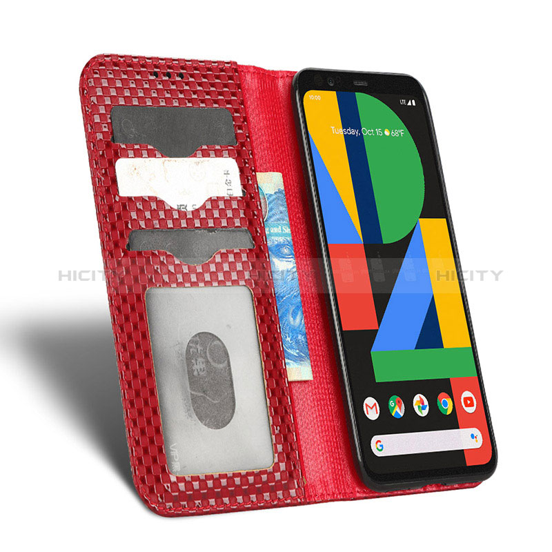 Custodia Portafoglio In Pelle Cover con Supporto C06X per Google Pixel 4