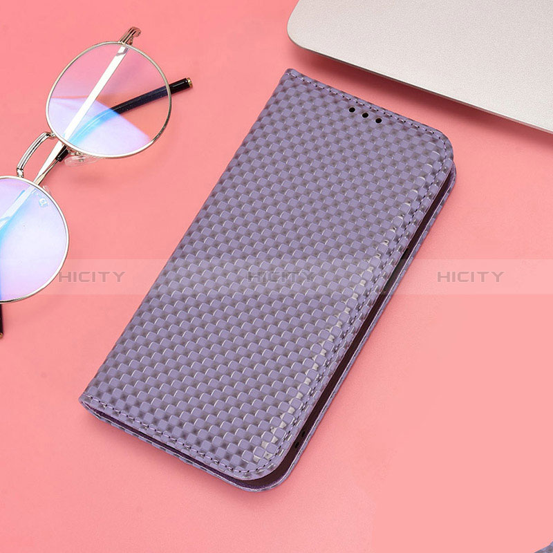 Custodia Portafoglio In Pelle Cover con Supporto C06X per Huawei Honor X8 4G Viola