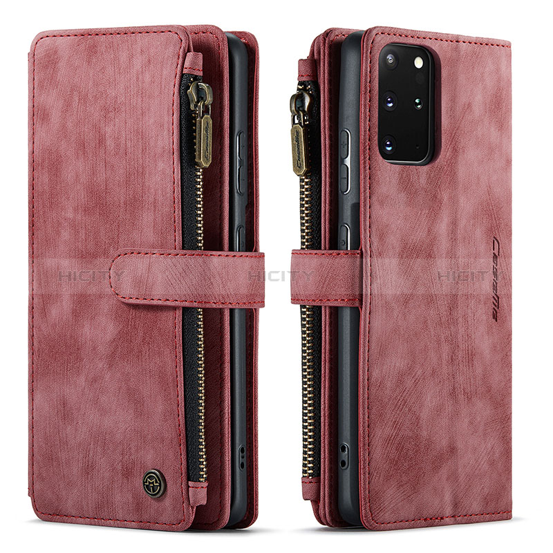 Custodia Portafoglio In Pelle Cover con Supporto C07S per Samsung Galaxy S20 Plus Rosso