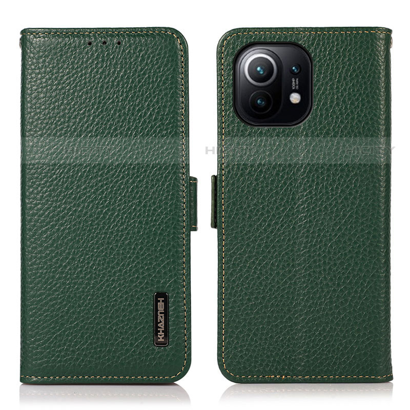 Custodia Portafoglio In Pelle Cover con Supporto C08 per Xiaomi Mi 11 5G Verde