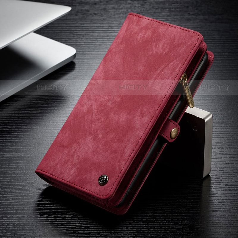 Custodia Portafoglio In Pelle Cover con Supporto C11S per Samsung Galaxy S21 Ultra 5G Rosso