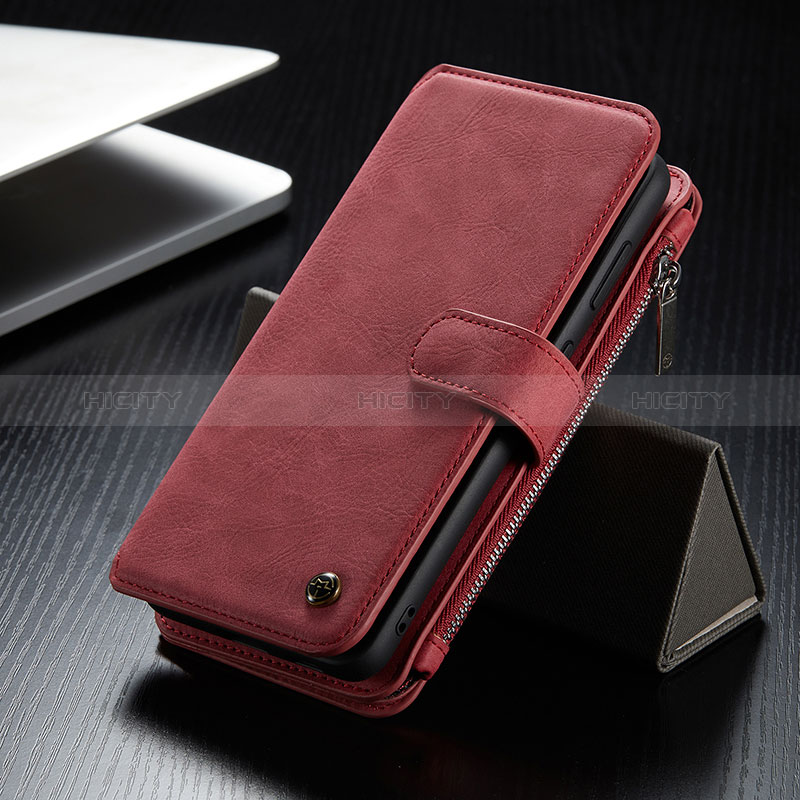 Custodia Portafoglio In Pelle Cover con Supporto C12S per Samsung Galaxy S24 5G Rosso