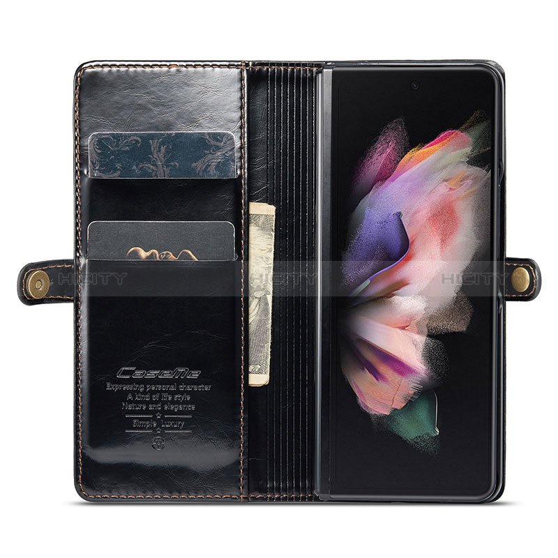 Custodia Portafoglio In Pelle Cover con Supporto CS2 per Samsung Galaxy Z Fold3 5G