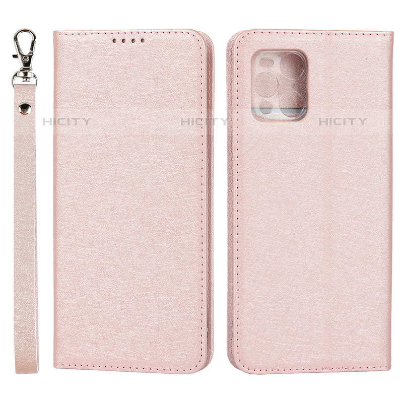 Custodia Portafoglio In Pelle Cover con Supporto D01T per Oppo Find X3 Pro 5G