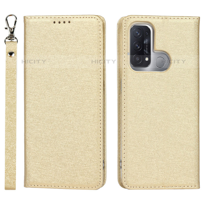 Custodia Portafoglio In Pelle Cover con Supporto D01T per Oppo Reno5 A Oro