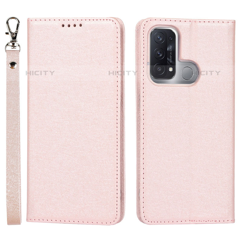 Custodia Portafoglio In Pelle Cover con Supporto D01T per Oppo Reno5 A Rosa