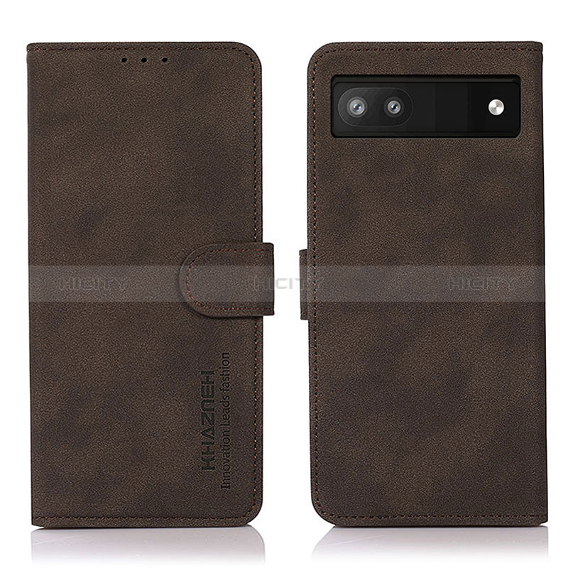 Custodia Portafoglio In Pelle Cover con Supporto D01Y per Google Pixel 7a 5G Marrone