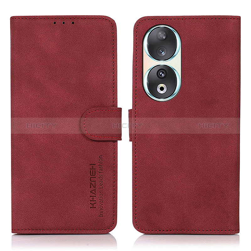 Custodia Portafoglio In Pelle Cover con Supporto D01Y per Huawei Honor 90 5G Rosso