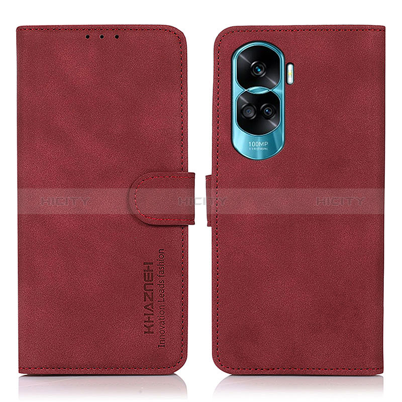 Custodia Portafoglio In Pelle Cover con Supporto D01Y per Huawei Honor 90 Lite 5G Rosso