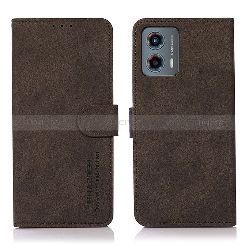 Custodia Portafoglio In Pelle Cover con Supporto D01Y per Motorola Moto G 5G (2023) Marrone