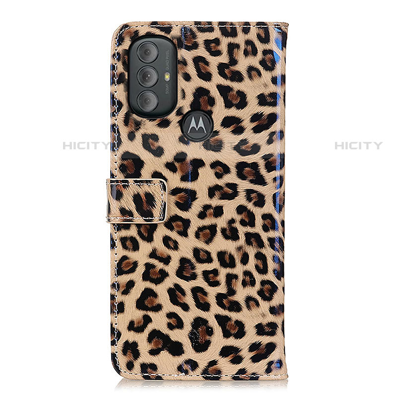 Custodia Portafoglio In Pelle Cover con Supporto D01Y per Motorola Moto G Play (2023) Marrone