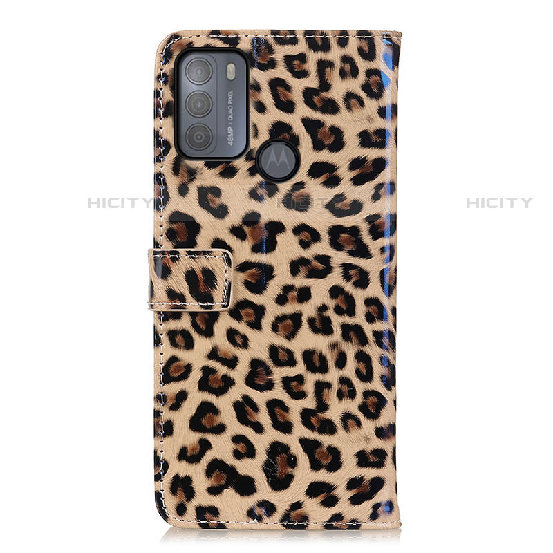 Custodia Portafoglio In Pelle Cover con Supporto D01Y per Motorola Moto G50 Marrone