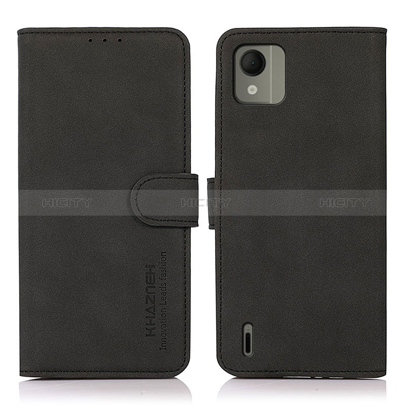 Custodia Portafoglio In Pelle Cover con Supporto D01Y per Nokia C110 Nero