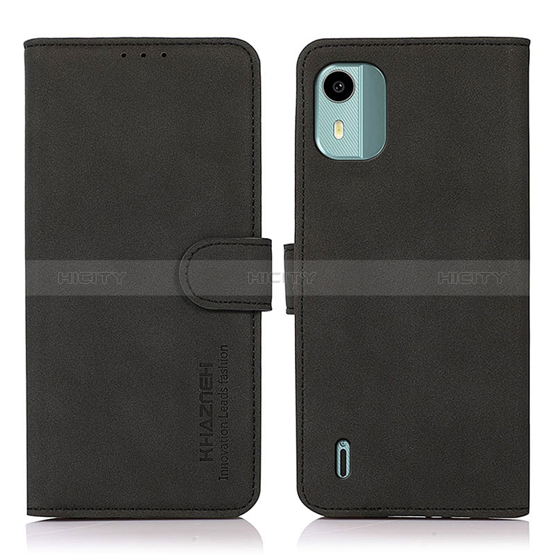 Custodia Portafoglio In Pelle Cover con Supporto D01Y per Nokia C12 Nero