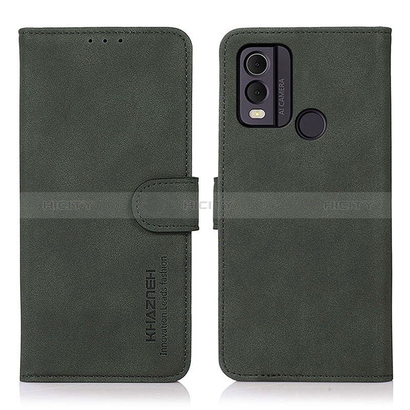 Custodia Portafoglio In Pelle Cover con Supporto D01Y per Nokia C22 Verde