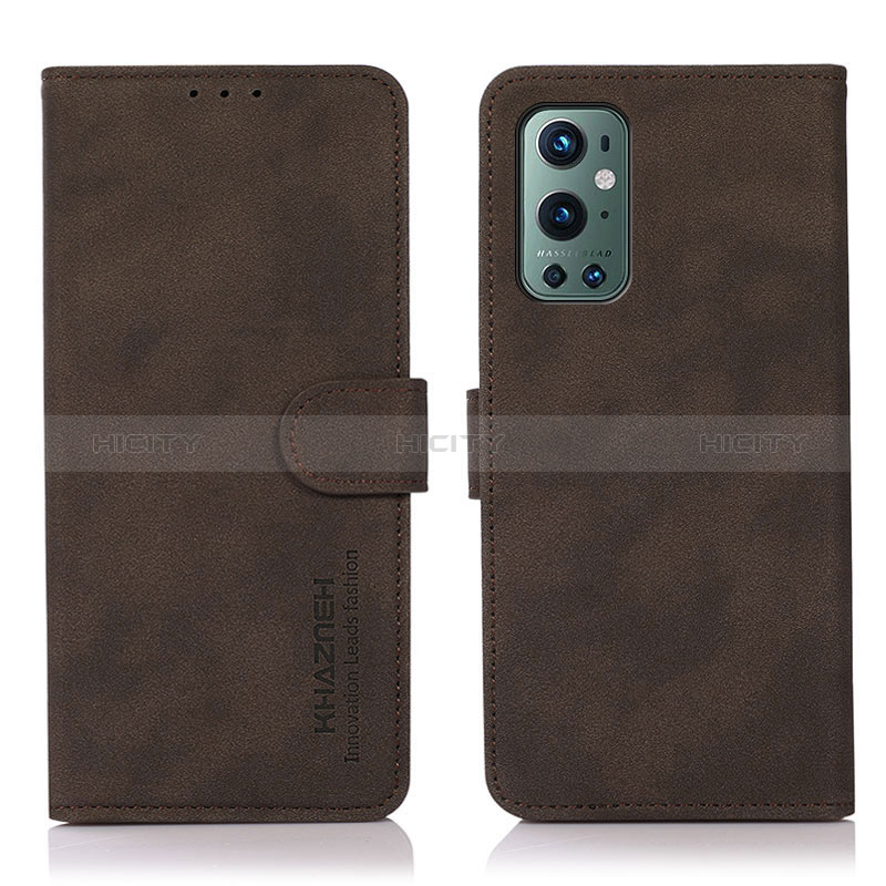 Custodia Portafoglio In Pelle Cover con Supporto D01Y per OnePlus 9 Pro 5G Marrone