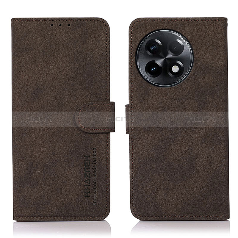 Custodia Portafoglio In Pelle Cover con Supporto D01Y per OnePlus Ace 2 5G Marrone