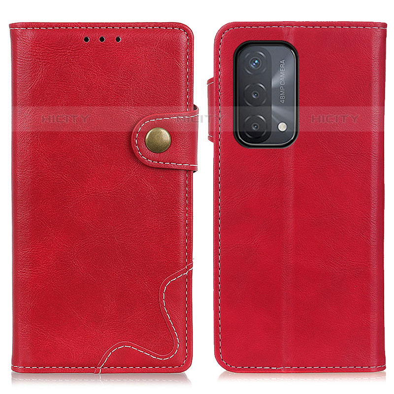 Custodia Portafoglio In Pelle Cover con Supporto D01Y per OnePlus Nord N200 5G Rosso