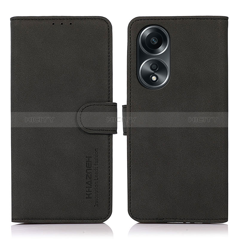 Custodia Portafoglio In Pelle Cover con Supporto D01Y per Oppo A58 5G Nero