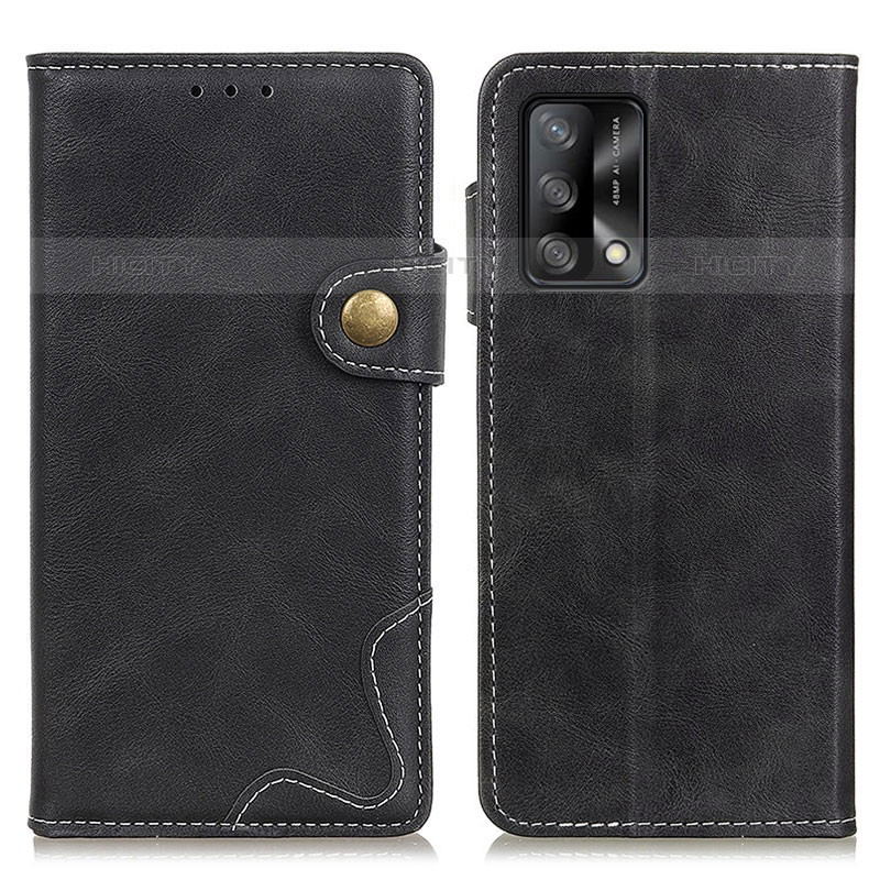 Custodia Portafoglio In Pelle Cover con Supporto D01Y per Oppo A74 4G Nero