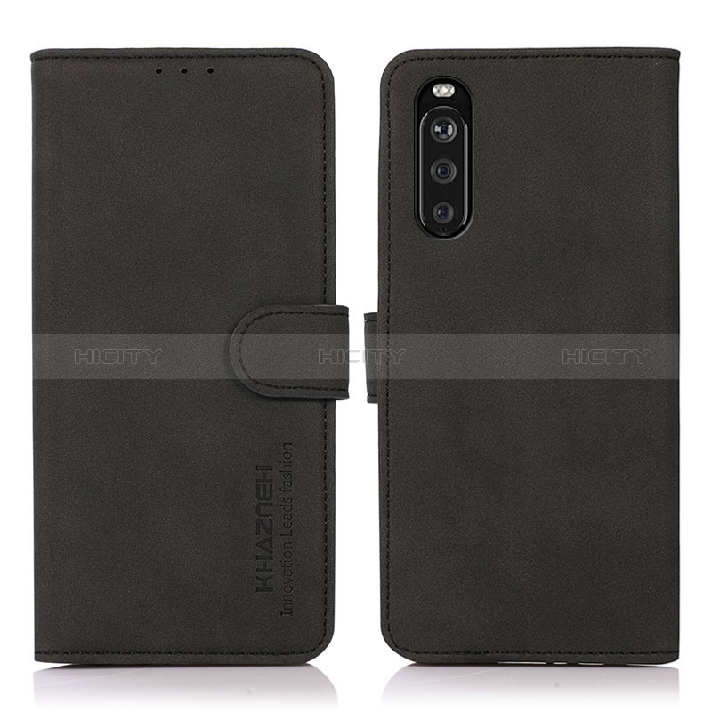 Custodia Portafoglio In Pelle Cover con Supporto D01Y per Sony Xperia 10 III Lite Nero